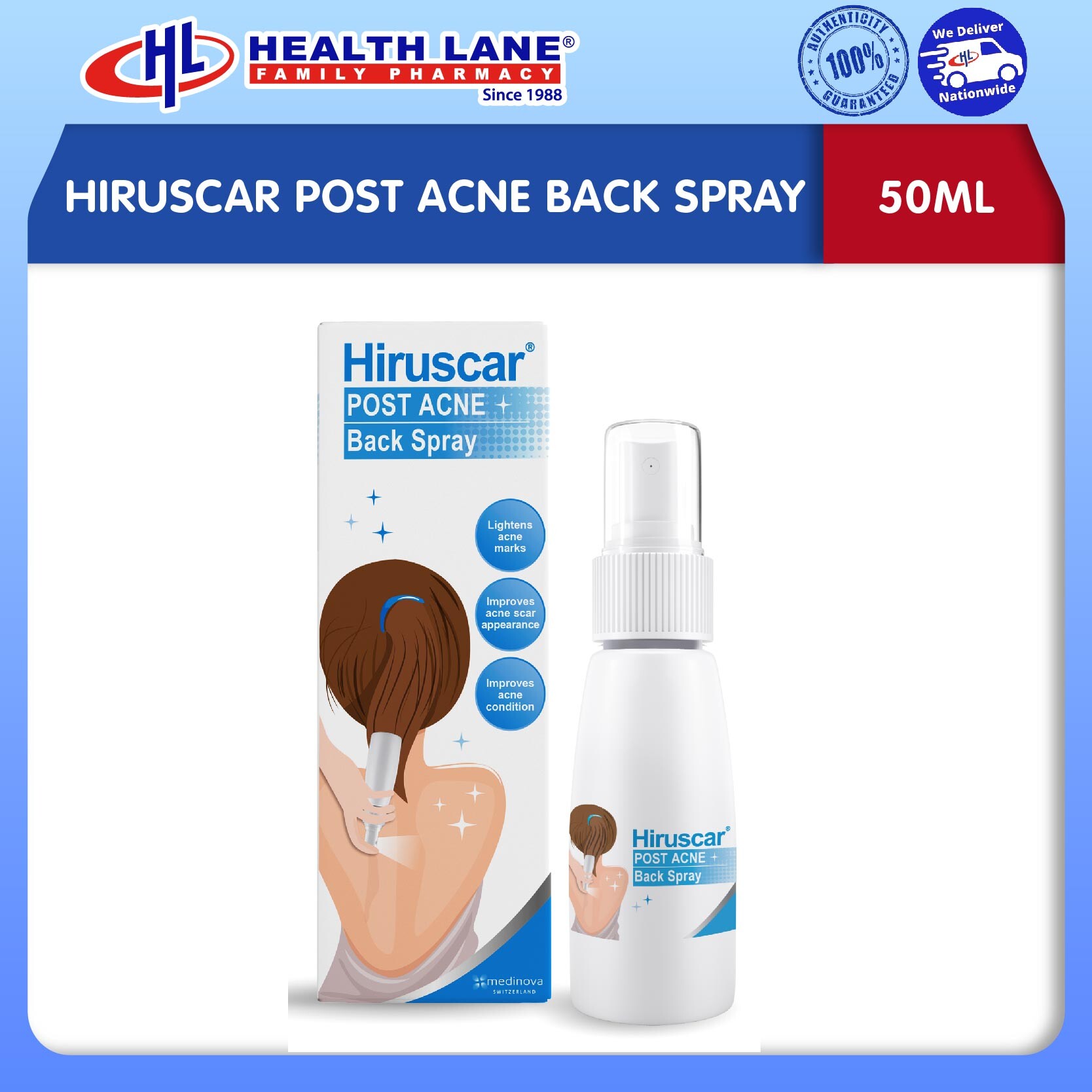 HIRUSCAR POST JERAWAT BACK SPRAY (50ML)
